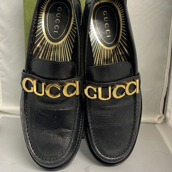 Pre Loved Gucci Betis Glamour Nero 700036 Loafer Black Mismatch size R39 & L38 - Picture 14 of 15